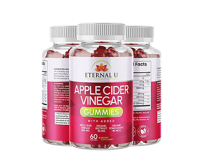 Apple Cider Vinegar Gummies packaging 3d apple cider gummies mockup packaging product design vinegar vitamins