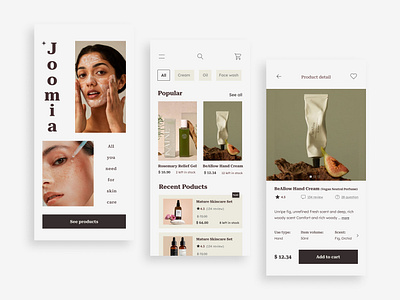 Skin care products shop cosmetics gray light minimal online shop shop skin care store ui uiux ux