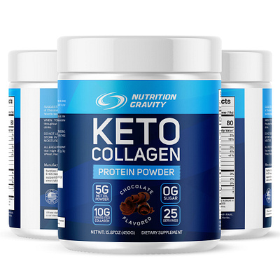 Keto Collagen choclate collagen keto label packaging protein powder supplement