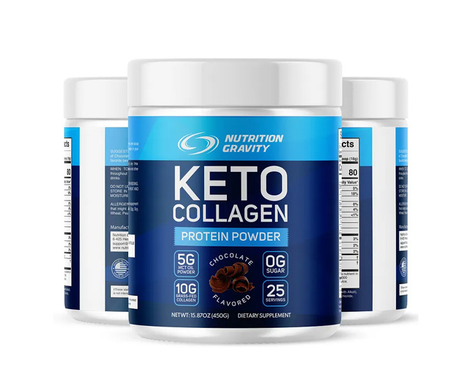 Keto Collagen choclate collagen keto label packaging protein powder supplement