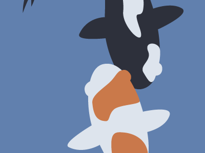 Koi black blue illustration orange weekly number white