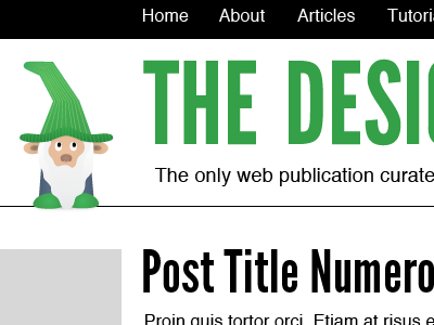 Design Gnome Header black green header icon logo mascot masthead sans serif white