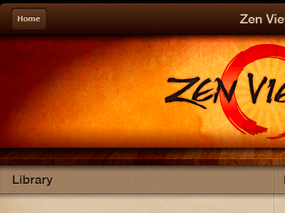 Zen Viewer 1 app brown design interface ios ipad orange ui
