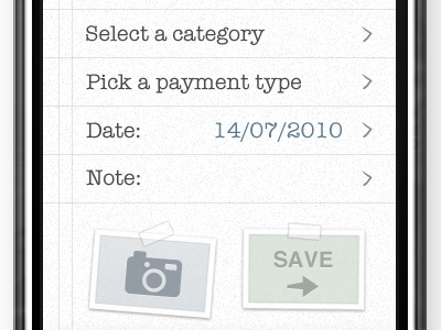 Payment Bottom iphone list paper texture