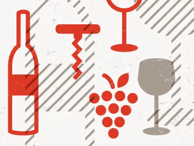 Distant Cellars 02 grapes icons illustration red wine