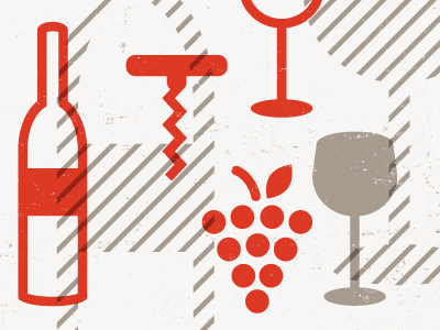 Distant Cellars 02 grapes icons illustration red wine