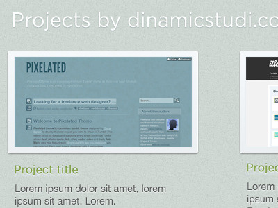 Featured projects on a portfolio featured green portfolio textured thumbnail works