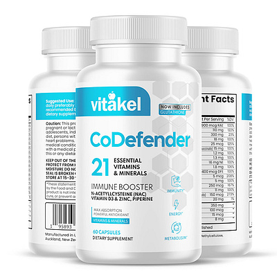 CoDefender Packaging bottle label brand identity codefender health label label design packaging packaging design supplement