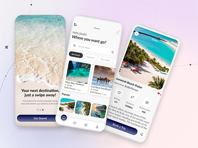 Travel Mobile App Design dashboard design figma design ios design landing page design mobile app design responsive design screenshot design ui web website