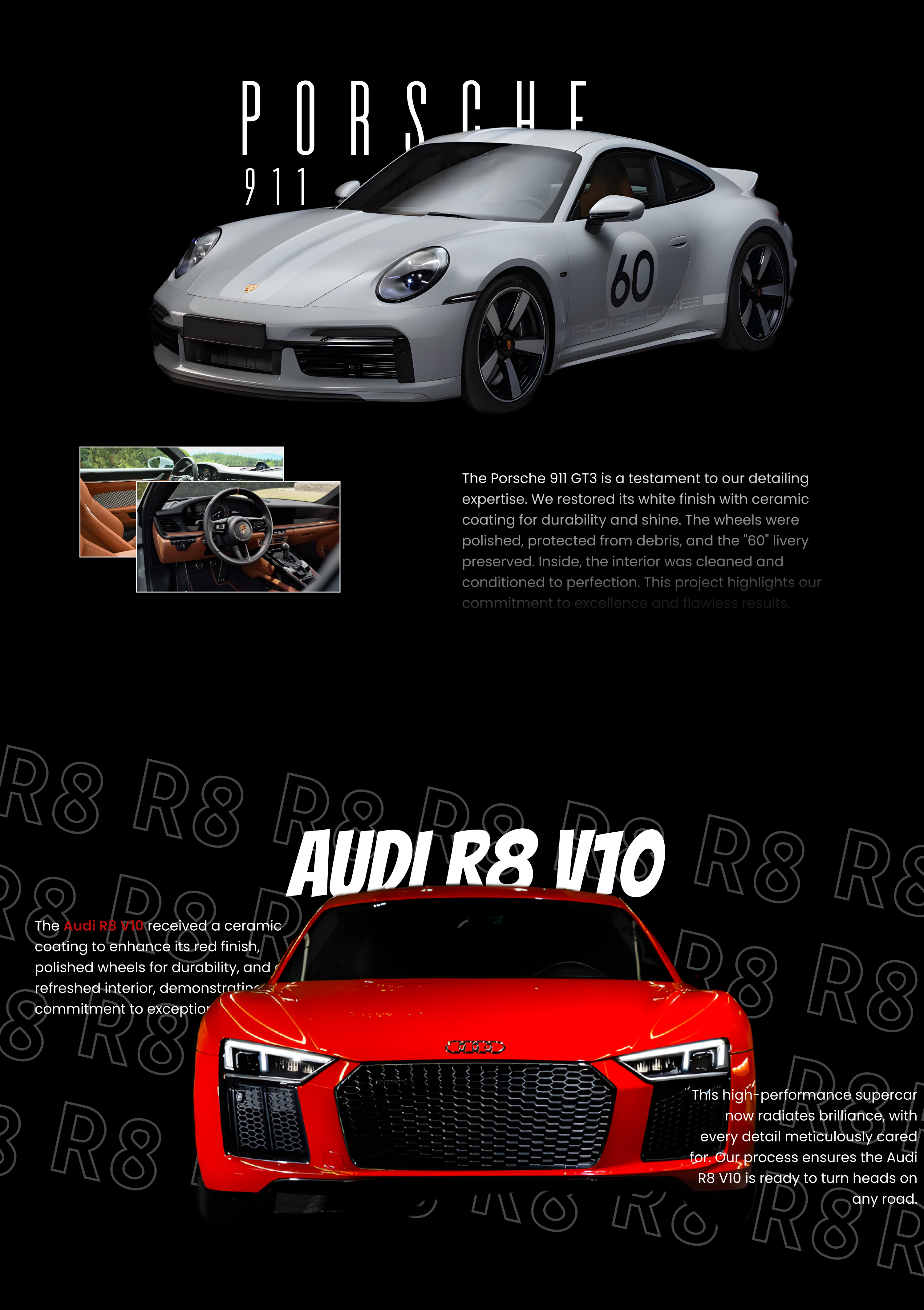Detailing Landing Page car design detailing detailing landing page website website design