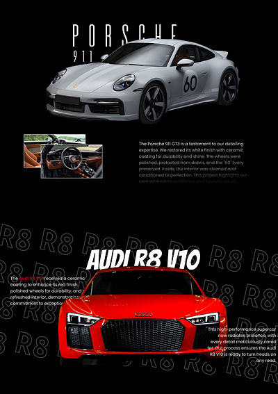 Detailing Landing Page car design detailing detailing landing page website website design