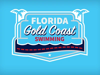 Florida Gold Coast Primary art deco branding deco design florida ft. lauderdale identity illustration logo miami olympics sports swimming water