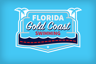 Florida Gold Coast Primary art deco branding deco design florida ft. lauderdale identity illustration logo miami olympics sports swimming water