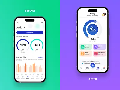 Weight Loss App: Before & After app app design design iphone x mobile redesign ui ux weight loss