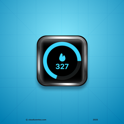 Skeuomorphic Calories Counter Icon app calories dashboard design figma graphic design icon illustration mobile realistic smartwatch ui web website