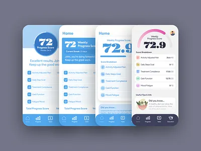 Osteoarthritis App: Wire to High Fidelity app app design design health care high fidelity iphone x mobile osteoarthritis ui ux wireframe