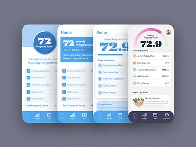 Osteoarthritis App: Wire to High Fidelity app app design design health care high fidelity iphone x mobile osteoarthritis ui ux wireframe