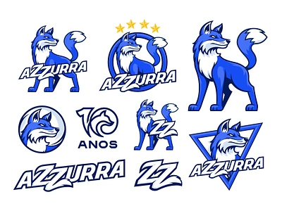 Azzurra - Fox logo brand branding design fox foxes illustration logo mascot raposa sport sportlogo team vector