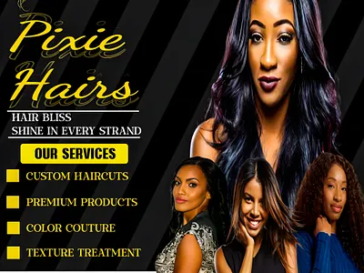 Pixie hairs graphic design