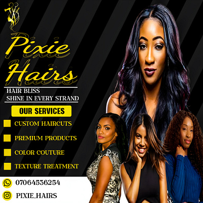 Pixie hairs graphic design