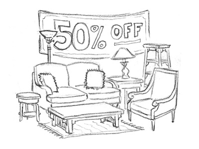 Furniture Sale illustration sketch