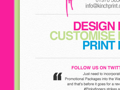 Kinchprint blue concept green helvetica pink texture website white