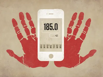 My weight on an iPhone hands iphone keynote logo presentation red slide texture weight