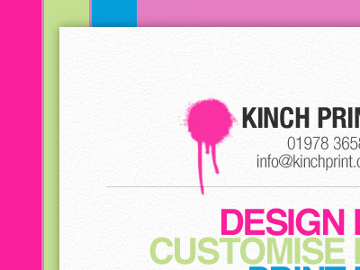 Kinchprint blue concept green helvetica logo pink texture website white