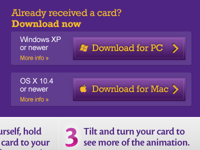 Software download call to action button ecommerce retail website