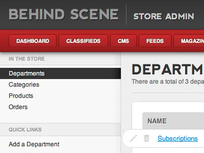 Internal Admin Tool - Nav Adjustments app css3 html5 ui