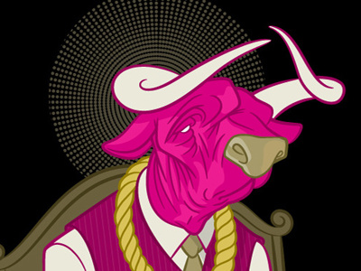 Oxhead art beeteeth illustration pink ox