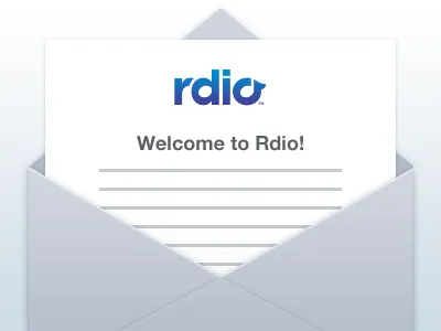 Welcome to Rdio! envelope illustration iphone 4 retina