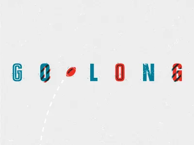Go Long football overprint typography