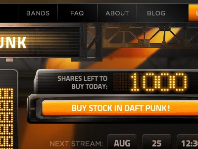 Stage UI - Final Colors - Detail concert gui header music orange stage stock ui website
