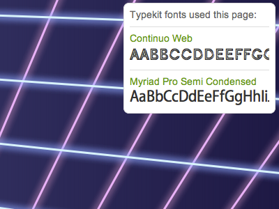 Typekit Bookmarklet bookmarklet lasers typekit