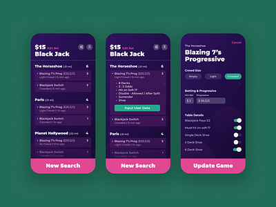 Table Game App: Details Screens app app design design iphone x las vegas mobile table games ui ux