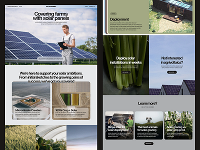 Corporate Website: Solar Panels branding company corporate corporate website design eco energy farm farmer farming homepage landing landing page solar solar energy solar panels ui ux web website