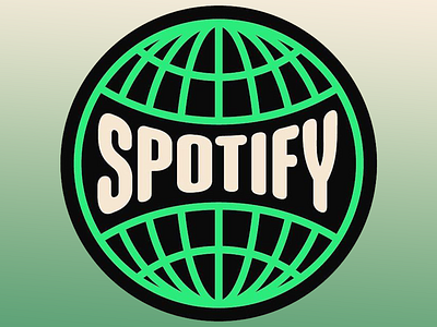 Spotify Global Music Connection Logo artistic branding bold typography creative design digital media global connection globe symbol gradient background green and black aesthetic iconic design innovative logo minimalism modern branding music streaming music technology nostalgic vibe retro design sleek visuals spotify logo universal connection worldwide music