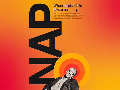 Take a nap! - Poster Design colorful colorful design creative creative direction design energy graphic design health illustration mental health nap taking orange design orangr poster poster design posters red typographic visual visuals