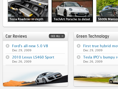 Automotive Blog blog comps photoshop ux