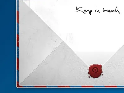 Newsletter blue newsletter paper red stamp texture wax