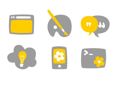 Icons browser conversation design development icons idea mobile palette social strategy