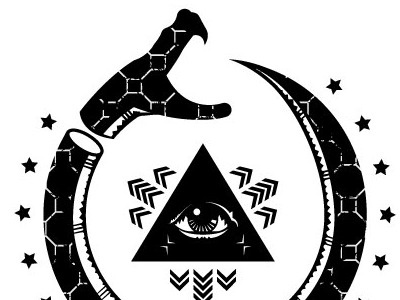 White Pine Patriot Illustration chevron eye merica snake stars usa vector