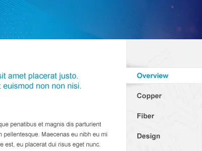 ITS screenshot blue subnav tech