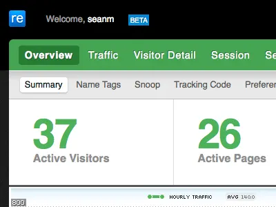 Reinvigorate.net Dashboard Sneak Peak analytics css3 dashboard green reinvigorate