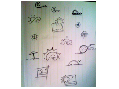 Sea, Sex and Sun agadir logo sea sketching sun