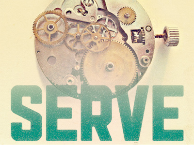Serve cream gears green orange texture type watch