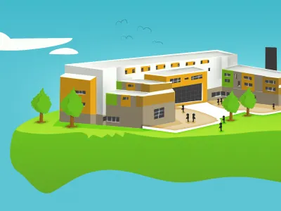 Weremere green header illustration school sky website