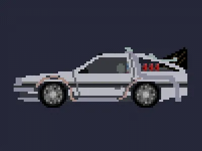 DMC-12 back to the future pixel pixel art