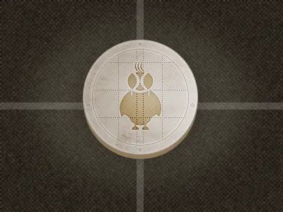 Round Button with "Alfons, the Bird" bauhaus buttons
